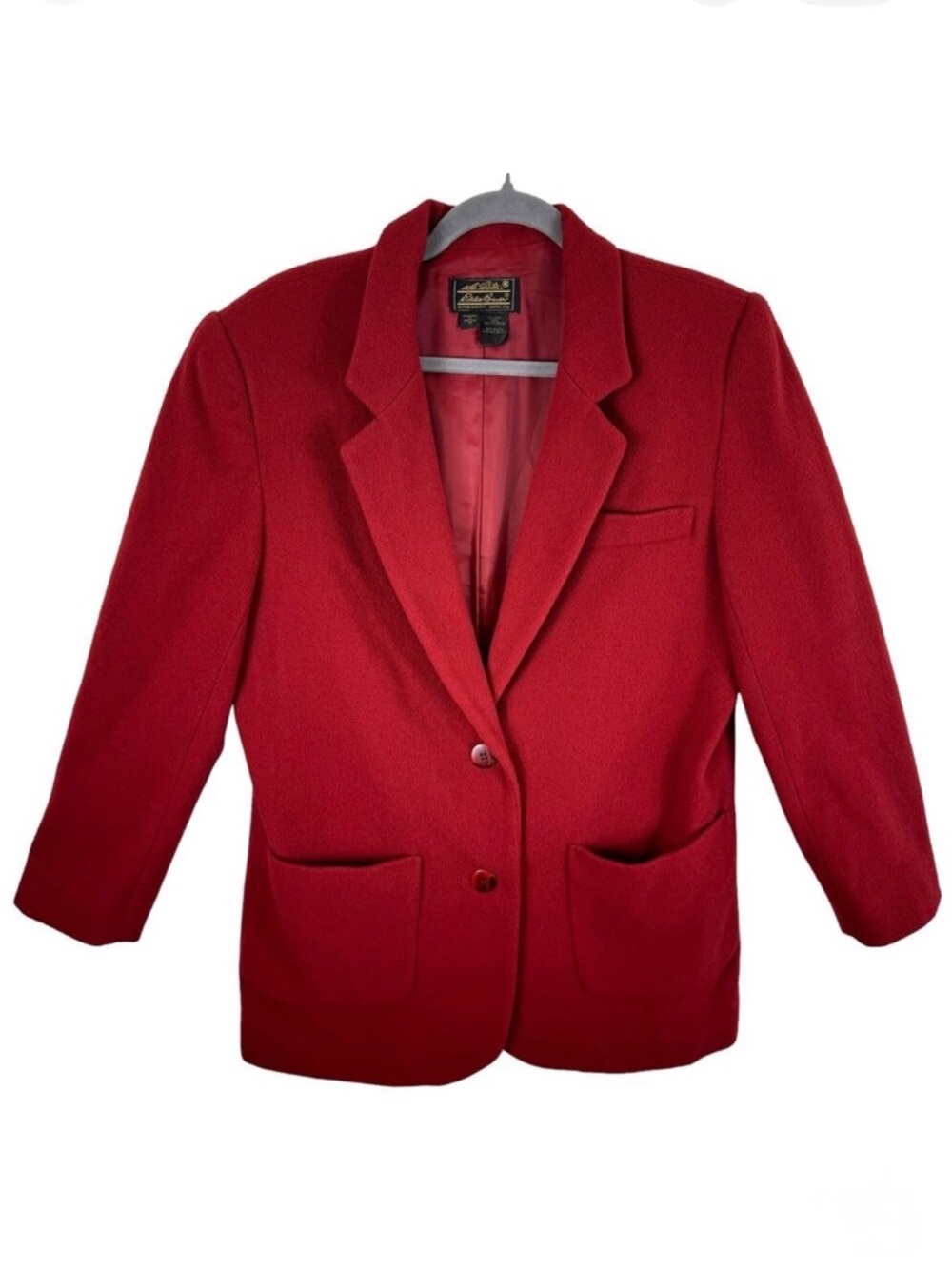 Eddie‎ Bauer Vintage Red Wool Pea Coat Medium